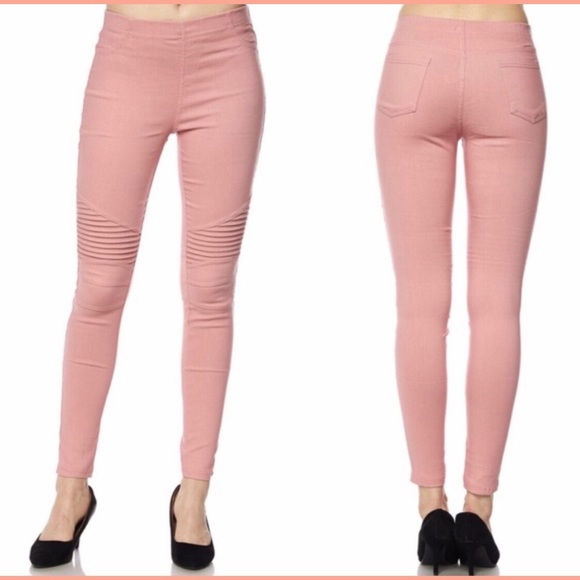 MOTO Blush Stretch Biker Pants! - Picture 4 of 4